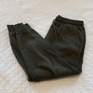 Puma Green Fleece-Lined Sweatpants